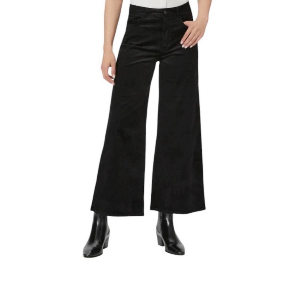 Paige Harper Corduroy Wide Leg Pants Women 27 Black Dark Academia 7997E16-1086
